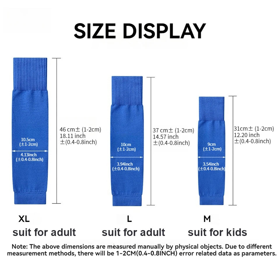 Loogdeel 1 Pair Football Socks Soccer Leg Brace Sleeves Breathable Sport Sock Adult Kids Shin Guards Calf Protection Leg Cover